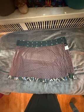 Moshiki Hot Cookie Reversible Adjustable Snap Wrap Mini Skirt
